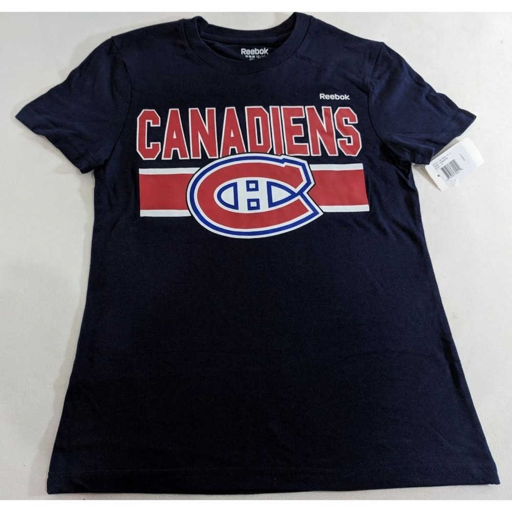Reebok Youth Medium 10/12 Montreal Canadiens NHL Hockey T‑Shirt Tee Shirt NEW